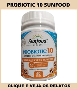 Probiotic 10 800 mg Sunfood 60 Cápsulas
