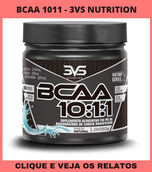 BCAA Powder 1011 250g - 3VS Nutrition - Aminoácidos essenciais - Rápida absorção - Sabor gourmet - Mistura instantanea (Natural)